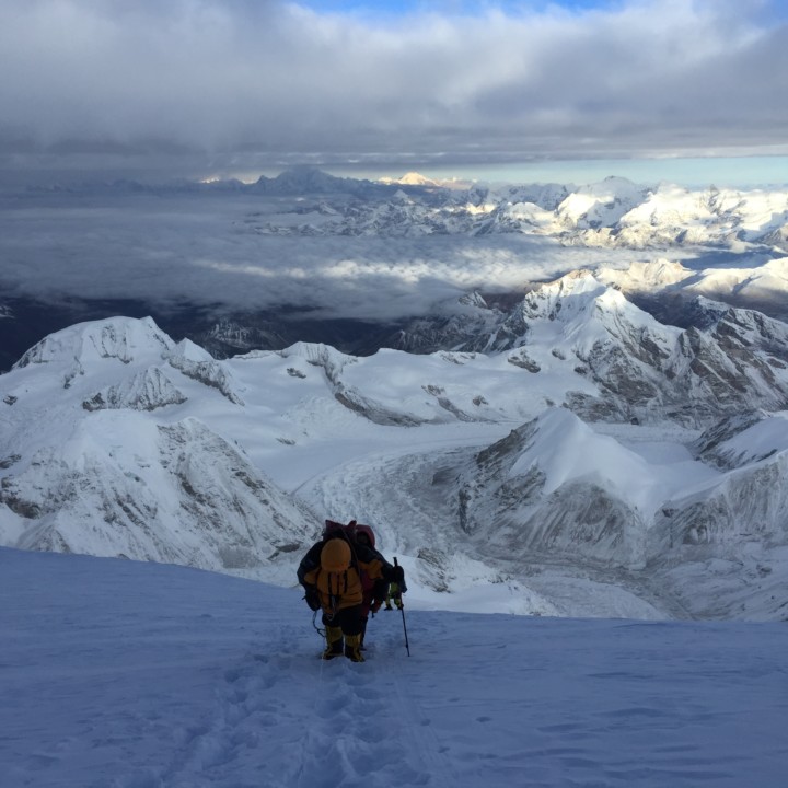 Climbers Ascend Cho Oyu