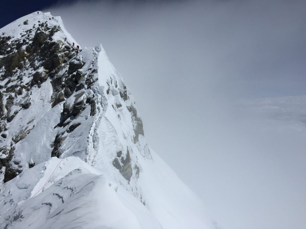 Looking up the Summit Ridge