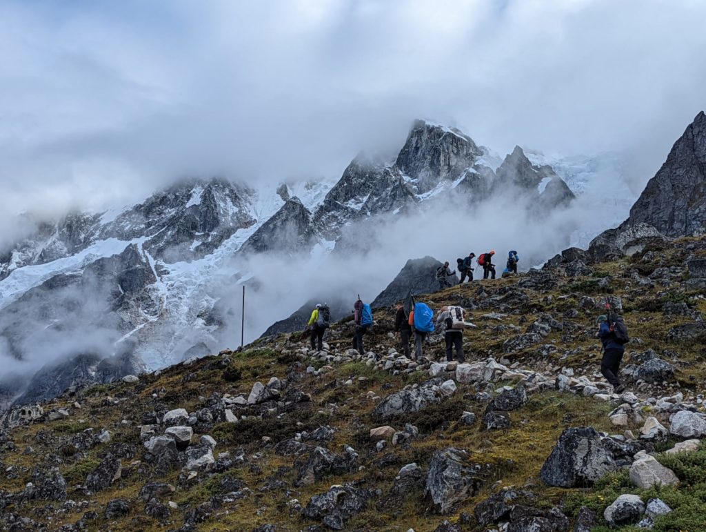 Early morning trekking heading up towards Larkya La Pass - Photo Robert Jantzen